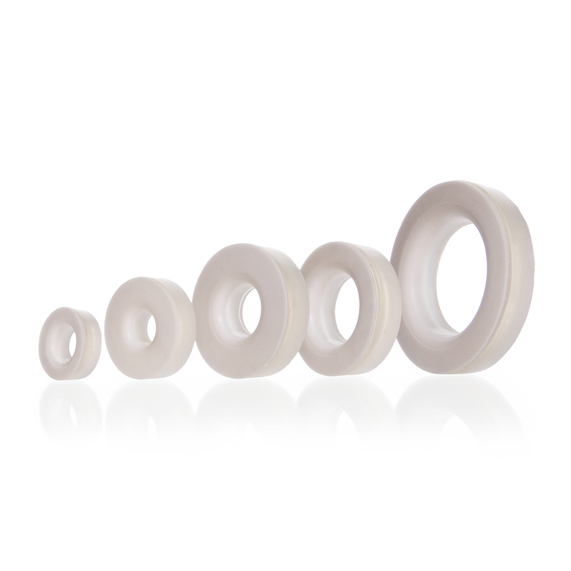 Guarnizione - Forata - Silicone PTFE - per Tappo GL 18 - Ø 16 mm - Foro Ø  8 mm Resistente da -200°C a +250°C