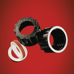 Guarnizione Forata - Silicone/PTFE - per Tappo SVL 15 - Ø 15 mm - Foro Ø  8 mm Resistente da -100°C a +200°C